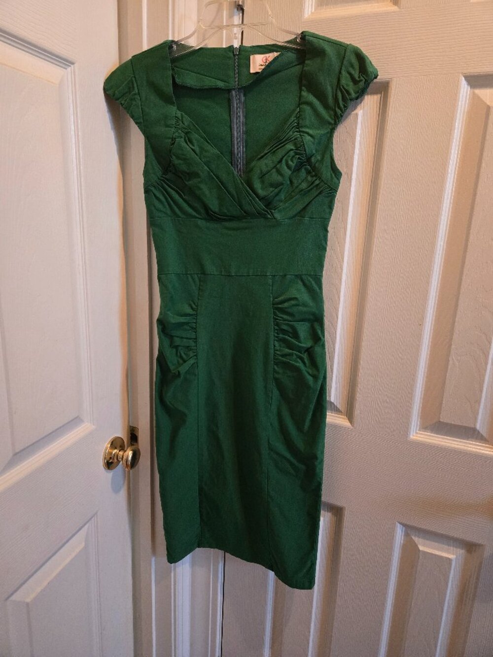 Emerald Green Pinup Wiggle Dress, Size Small